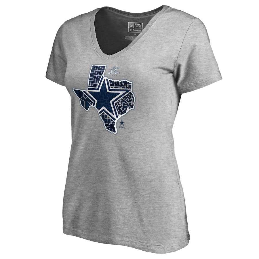 Women Cowboys Gray 2018 NFL Playoffs T-Shirt,We sell and wholesale Women Cowboys Gray 2018 NFL Playoffs T-Shirt on line form chian!